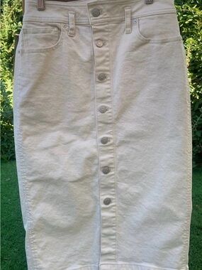 Madewell Off-white Button Down Denim Skirt